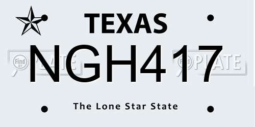 NGH417 Texas License Plate