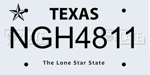NGH4811 Texas License Plate