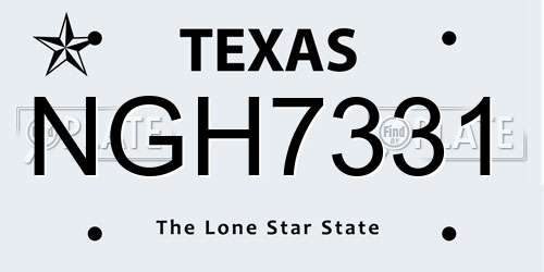 NGH7331 Texas License Plate