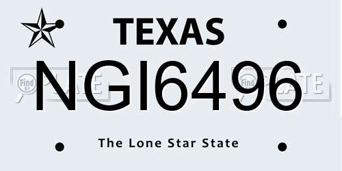 NGI6496 Texas License Plate