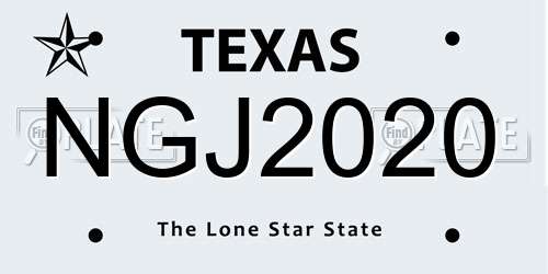 NGJ2020 Texas License Plate