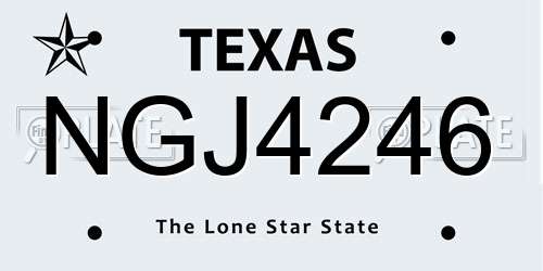 NGJ4246 Texas License Plate