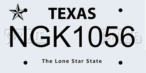 NGK1056 Texas License Plate