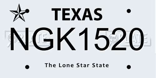 NGK1520 Texas License Plate