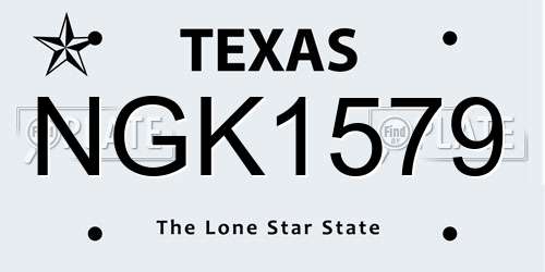 NGK1579 Texas License Plate