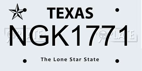 NGK1771 Texas License Plate