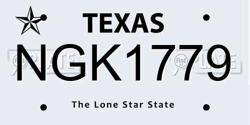 NGK1779 Texas License Plate