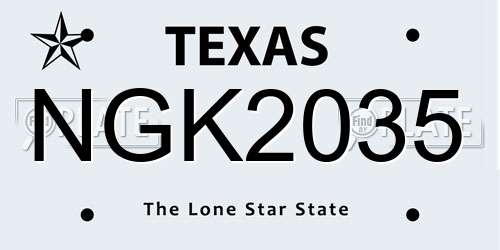 NGK2035 Texas License Plate
