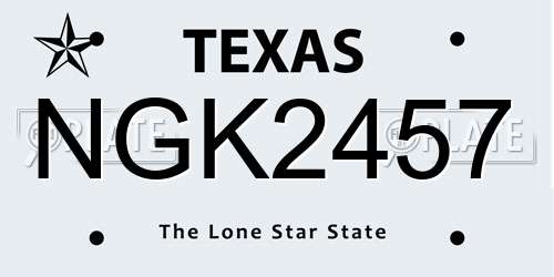 NGK2457 Texas License Plate