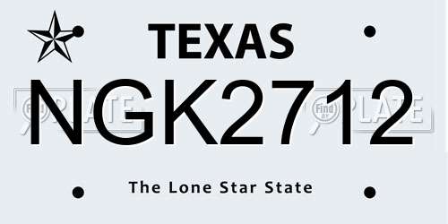 NGK2712 Texas License Plate
