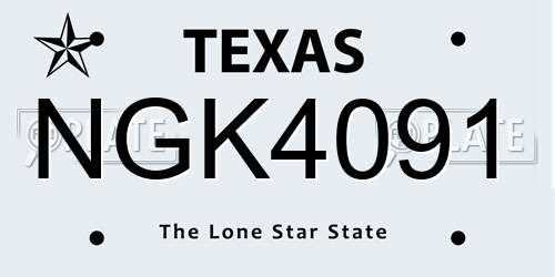 NGK4091 Texas License Plate