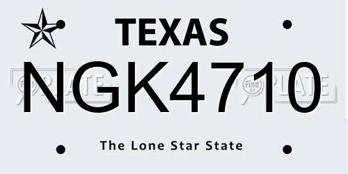 NGK4710 Texas License Plate