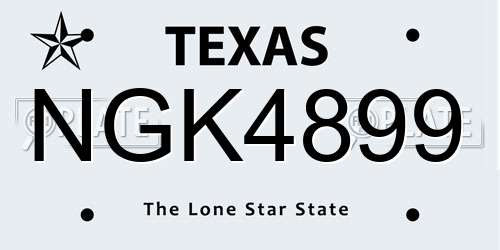 NGK4899 Texas License Plate