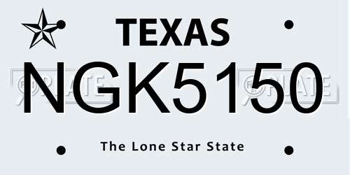 NGK5150 Texas License Plate