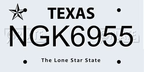 NGK6955 Texas License Plate