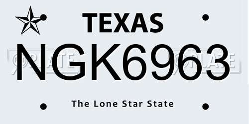 NGK6963 Texas License Plate
