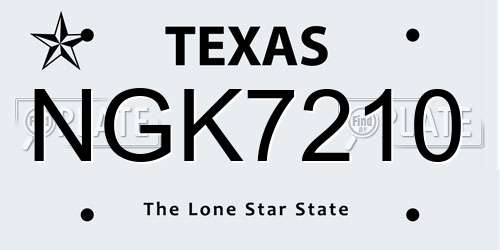 NGK7210 Texas License Plate