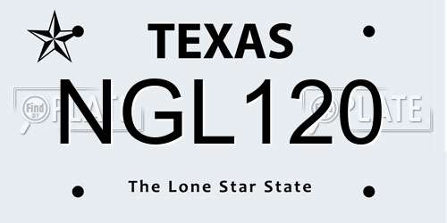 NGL120 Texas License Plate