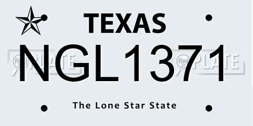 NGL1371 Texas License Plate