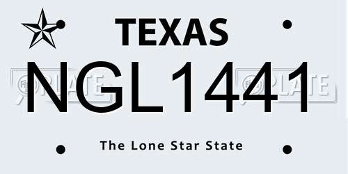 NGL1441 Texas License Plate