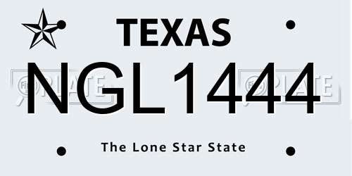 NGL1444 Texas License Plate