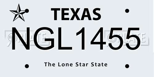 NGL1455 Texas License Plate
