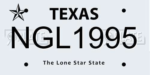 NGL1995 Texas License Plate