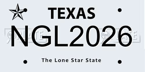 NGL2026 Texas License Plate