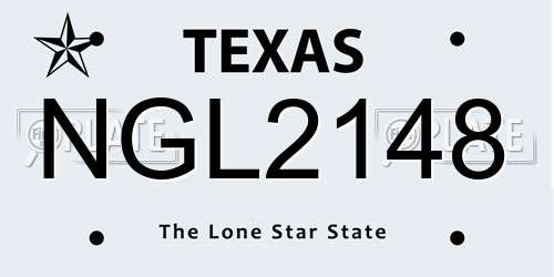 NGL2148 Texas License Plate
