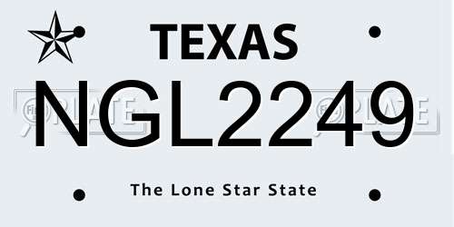 NGL2249 Texas License Plate