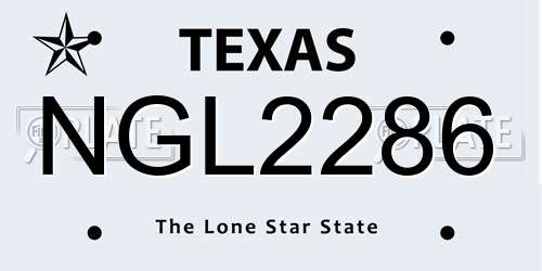 NGL2286 Texas License Plate