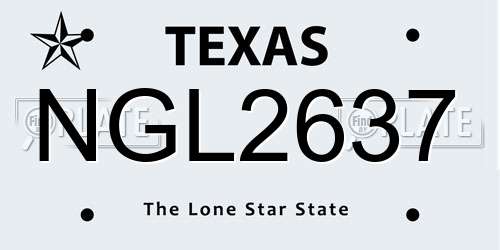 NGL2637 Texas License Plate