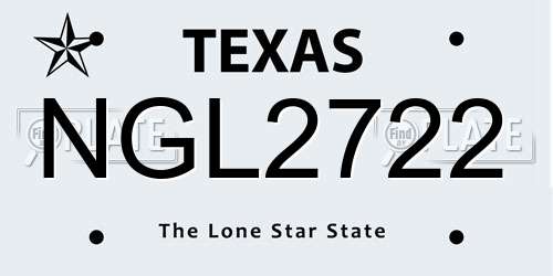 NGL2722 Texas License Plate