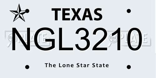 NGL3210 Texas License Plate