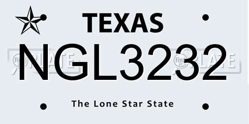 NGL3232 Texas License Plate