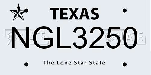 NGL3250 Texas License Plate
