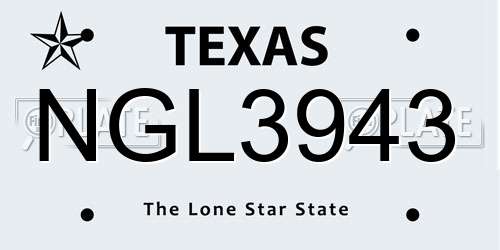 NGL3943 Texas License Plate