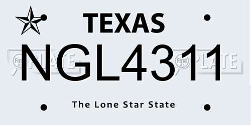 NGL4311 Texas License Plate