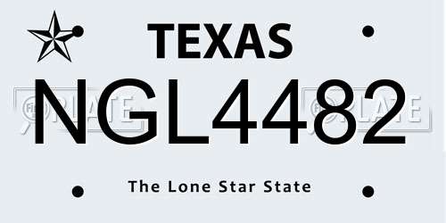 NGL4482 Texas License Plate