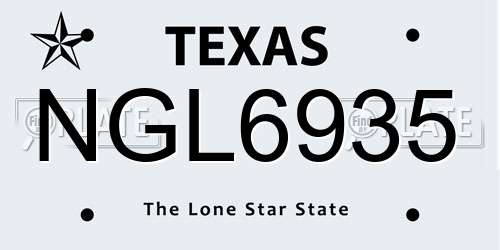 NGL6935 Texas License Plate