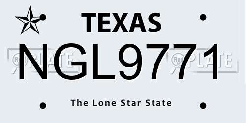NGL9771 Texas License Plate