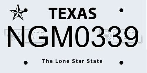 NGM0339 Texas License Plate