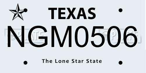 NGM0506 Texas License Plate
