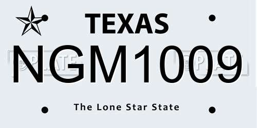 NGM1009 Texas License Plate