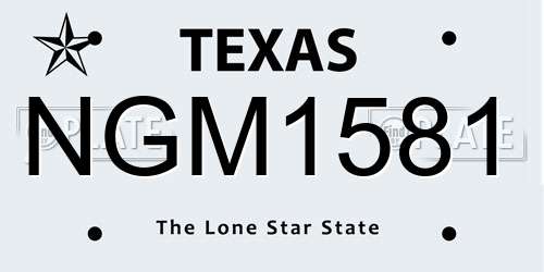 NGM1581 Texas License Plate