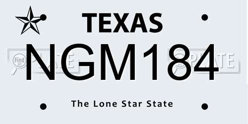 NGM184 Texas License Plate