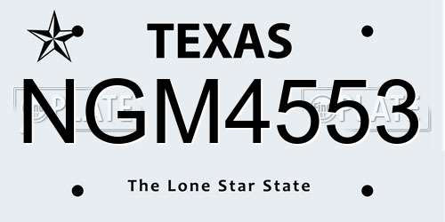 NGM4553 Texas License Plate
