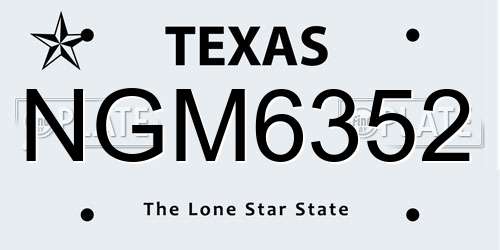 NGM6352 Texas License Plate