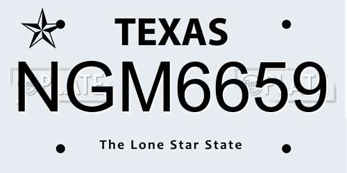 NGM6659 Texas License Plate
