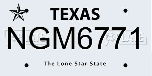 NGM6771 Texas License Plate